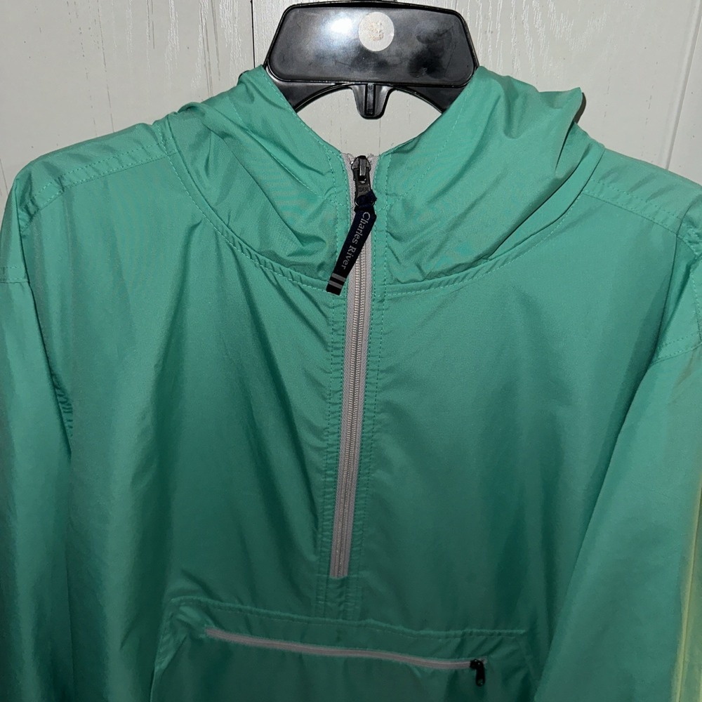 Charles River Apparel Rain Coat Jacket Women's Size XS Teal 1/2 Zip Pocket